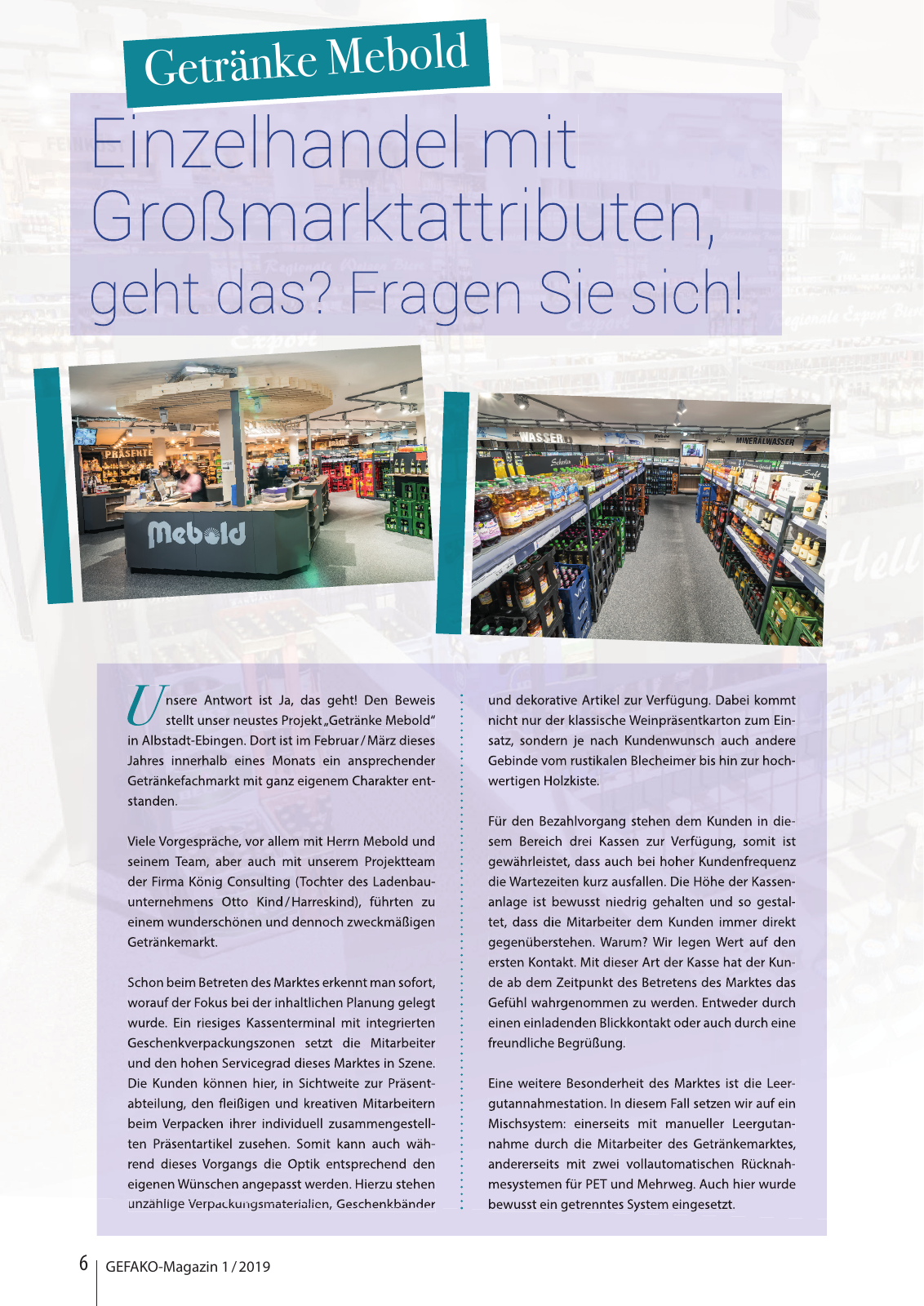 Vorschau GEFAKO Kundenmagazin 1/2019 Seite 6
