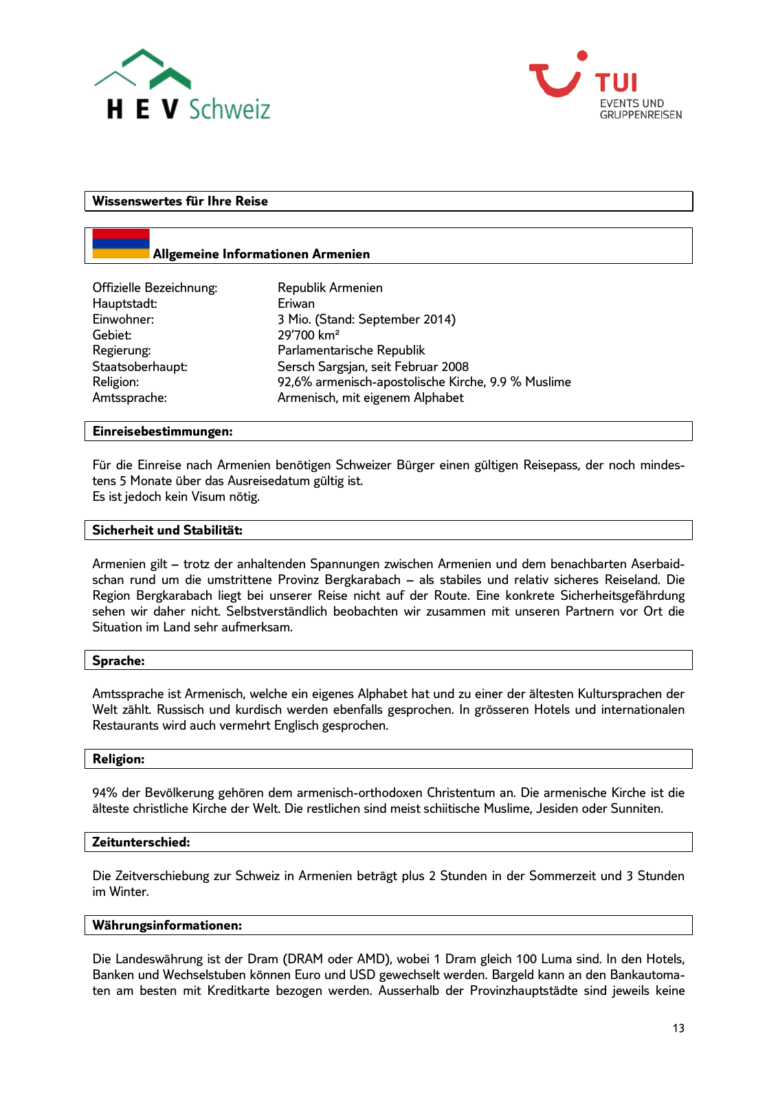 Vorschau TUI Events - Kulturreise Georgien Armenien Seite 13