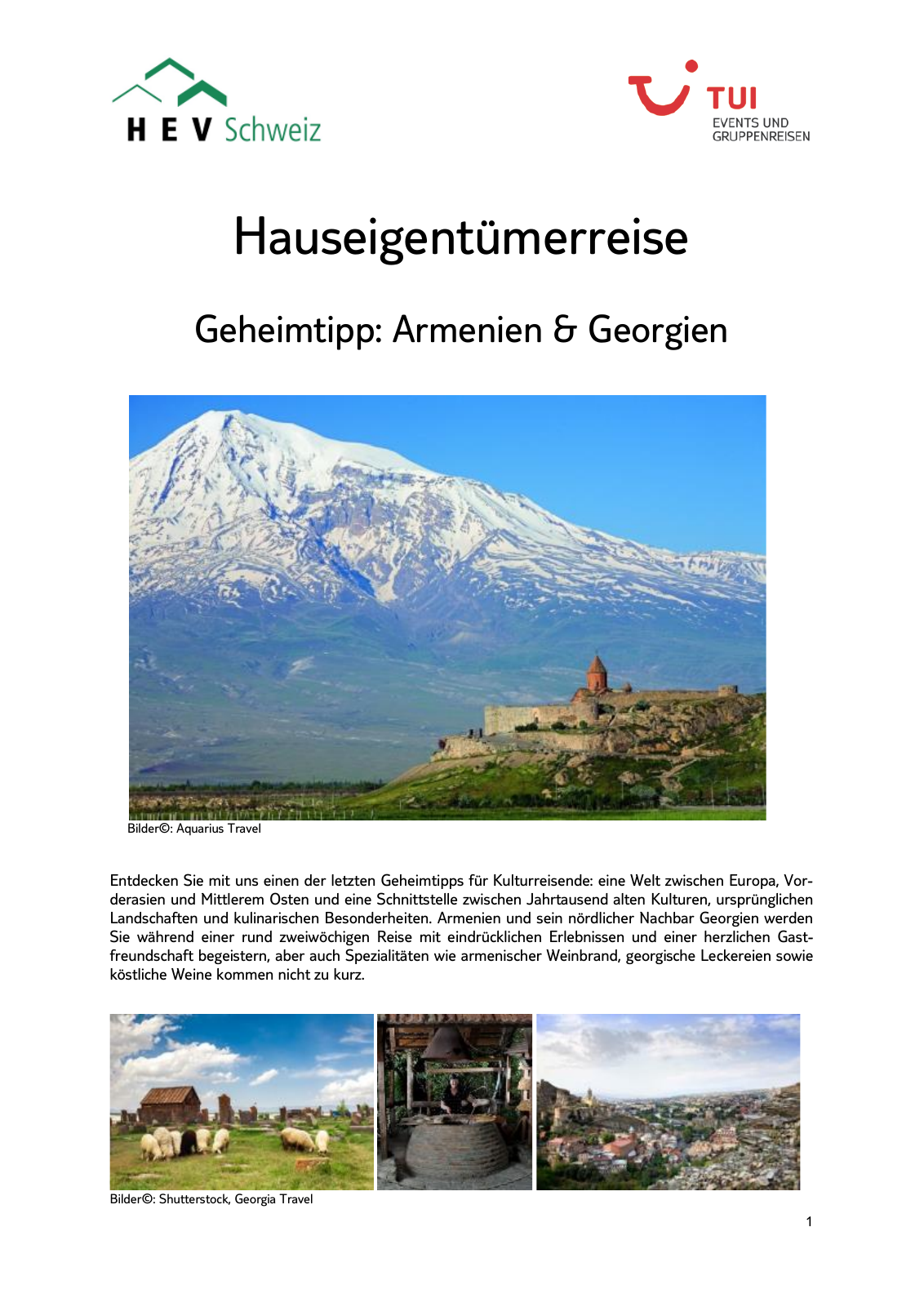 Vorschau TUI Events - Kulturreise Georgien Armenien Seite 1