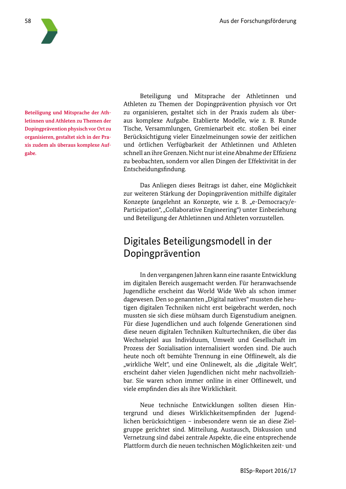 Vorschau BISp-Report 2016/17 Seite 60