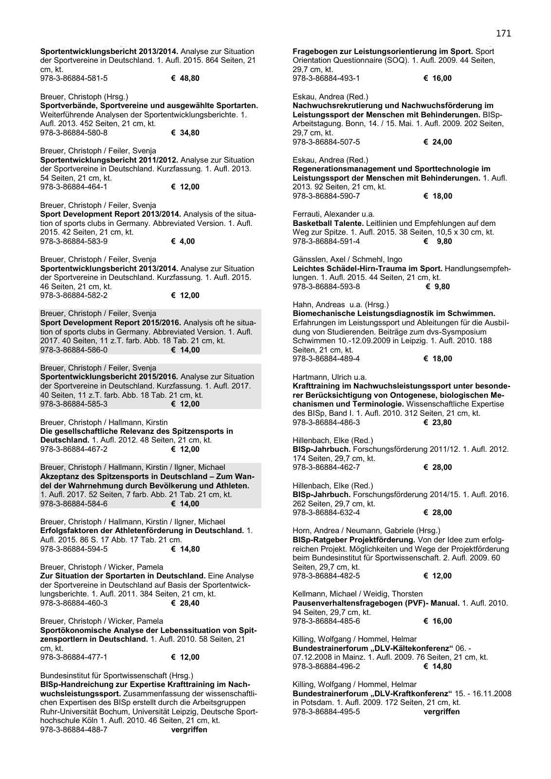 Vorschau BISp-Report 2016/17 Seite 173