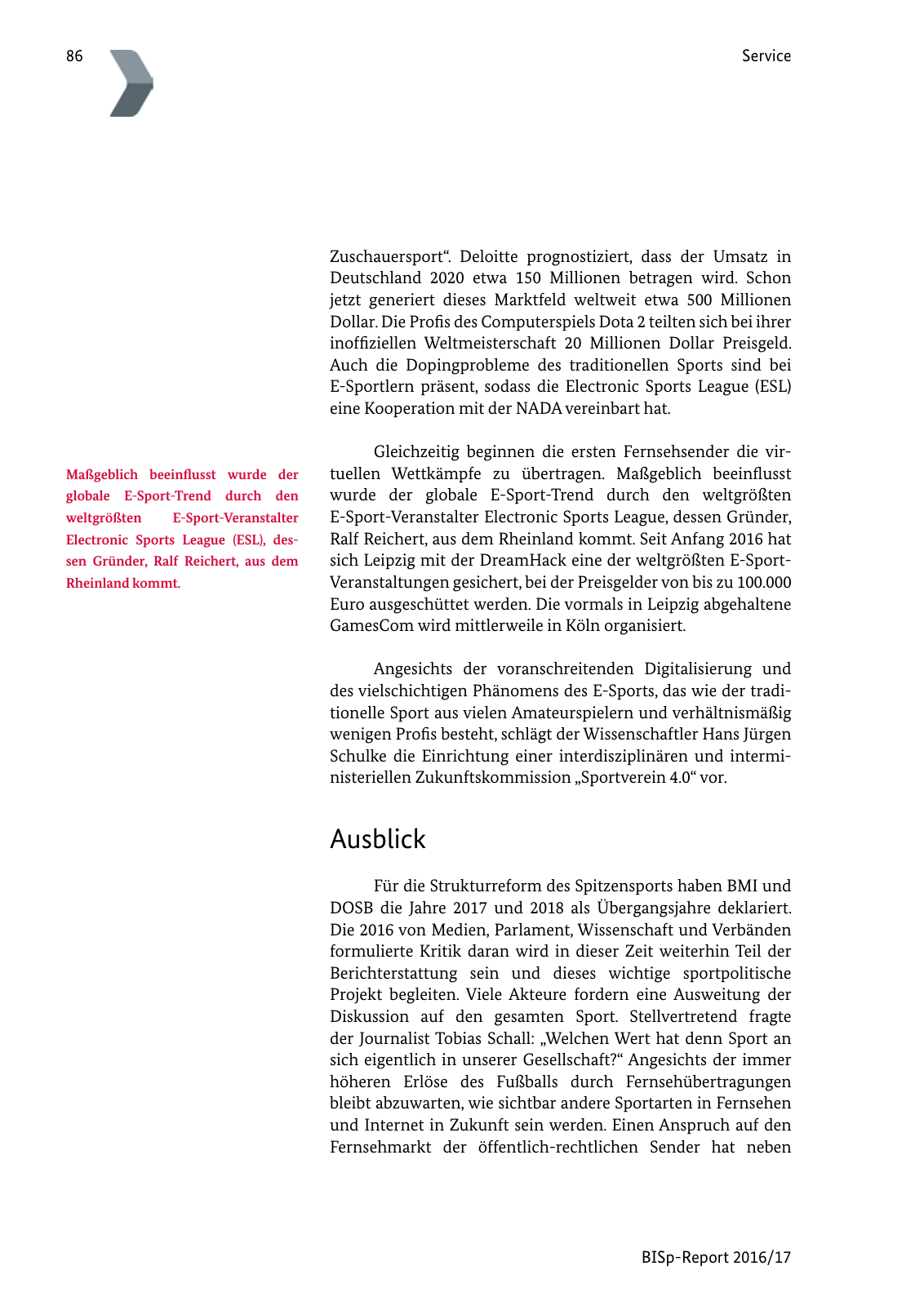 Vorschau BISp-Report 2016/17 Seite 88