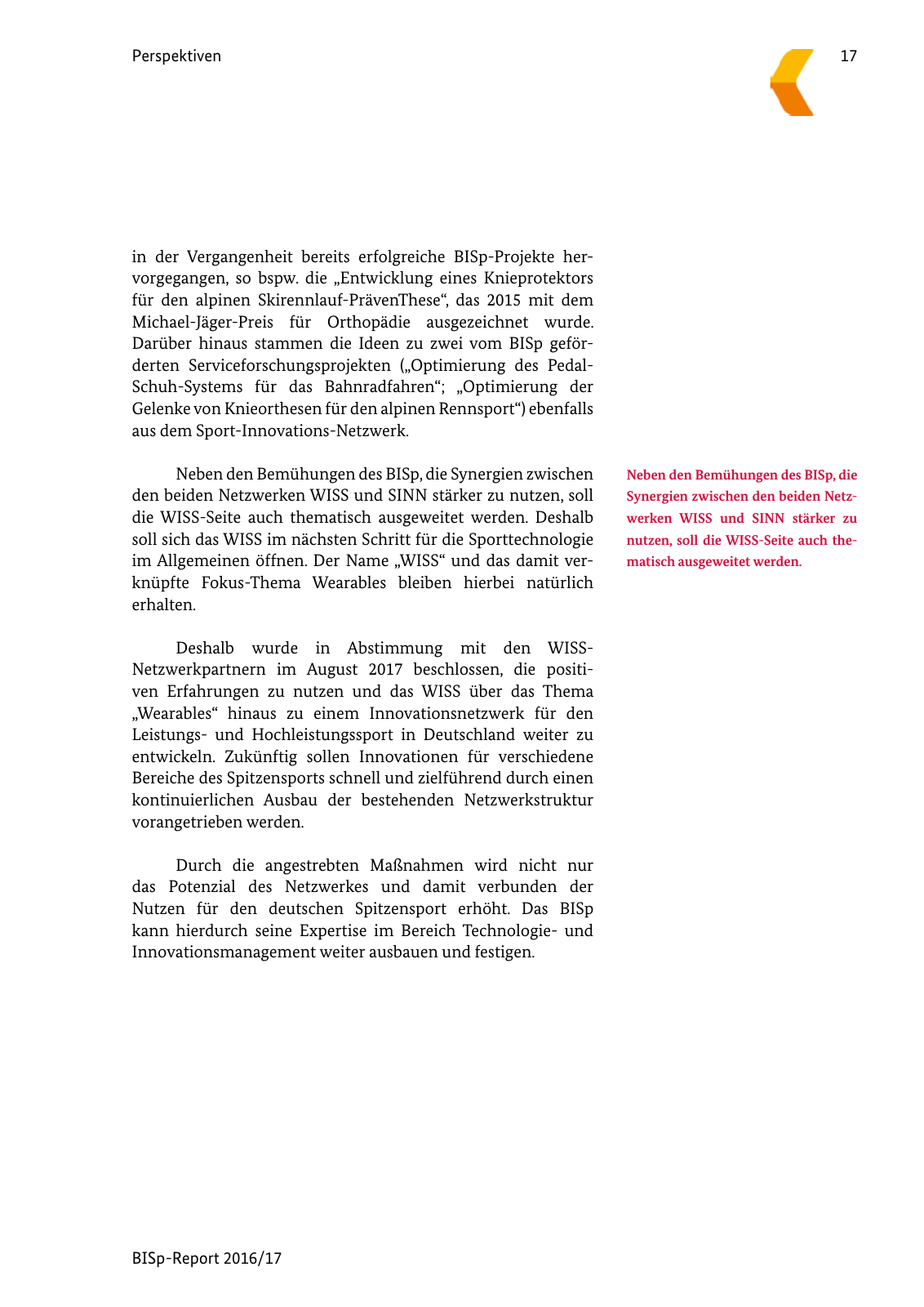 Vorschau BISp-Report 2016/17 Seite 19