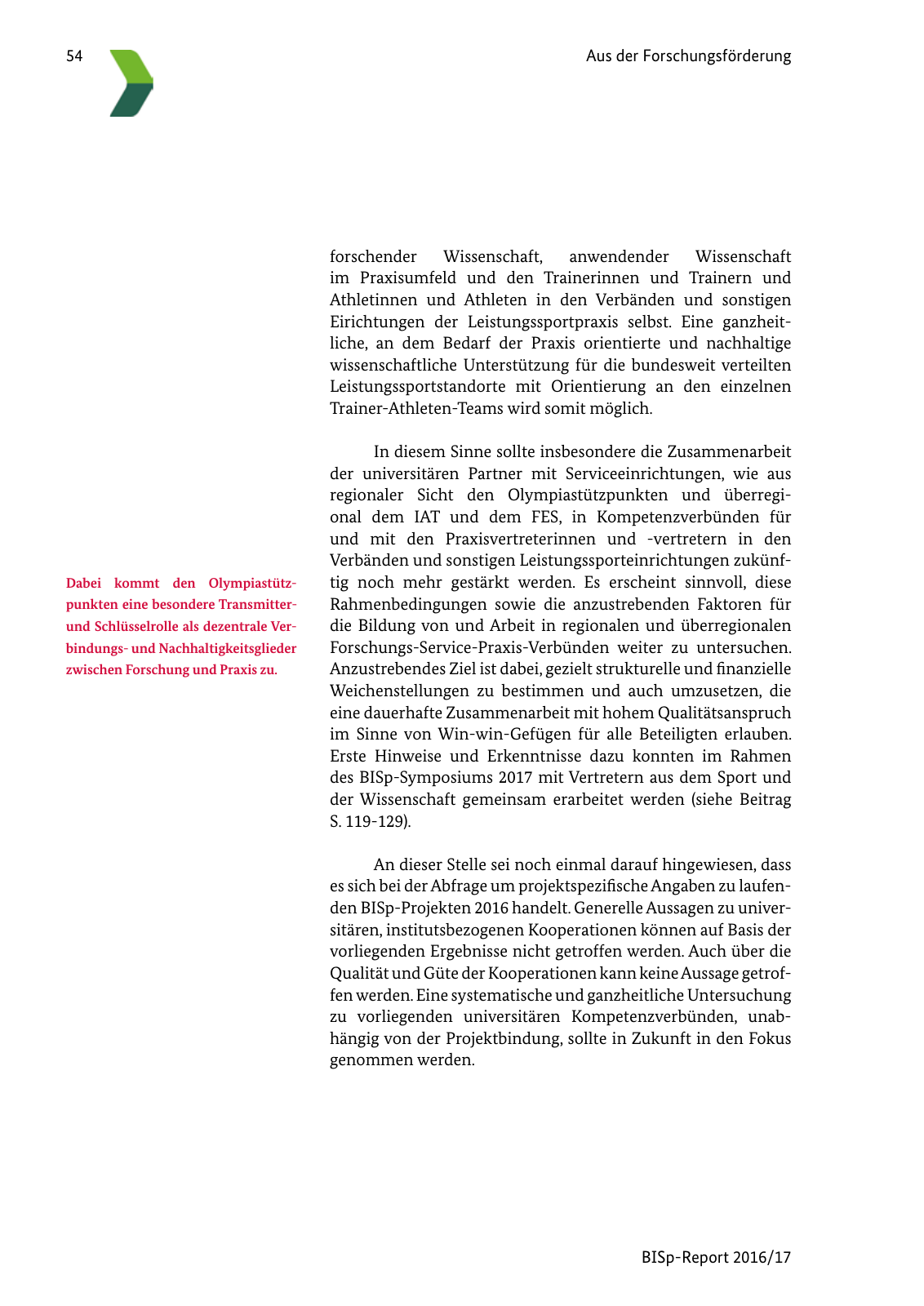 Vorschau BISp-Report 2016/17 Seite 56