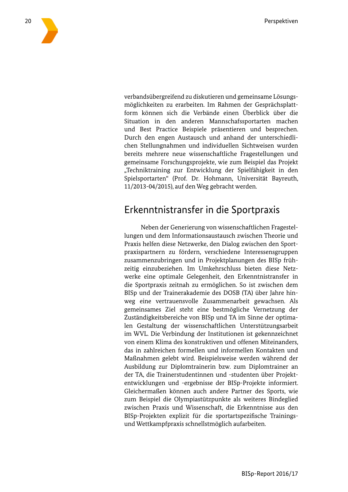 Vorschau BISp-Report 2016/17 Seite 22