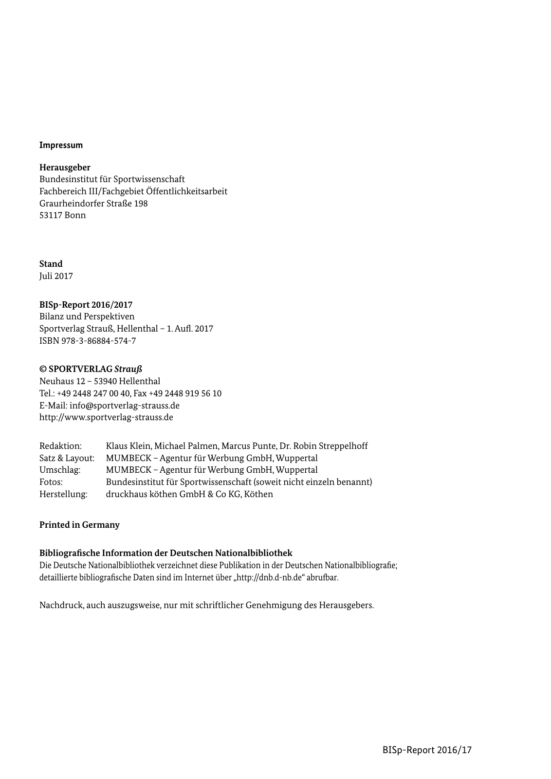 Vorschau BISp-Report 2016/17 Seite 4