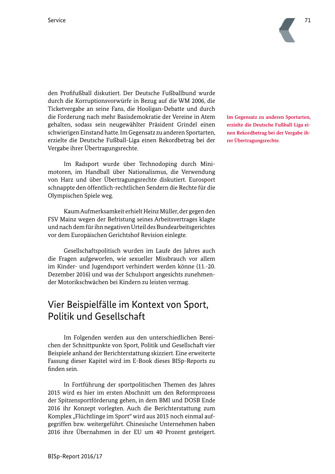 Vorschau BISp-Report 2016/17 Seite 73