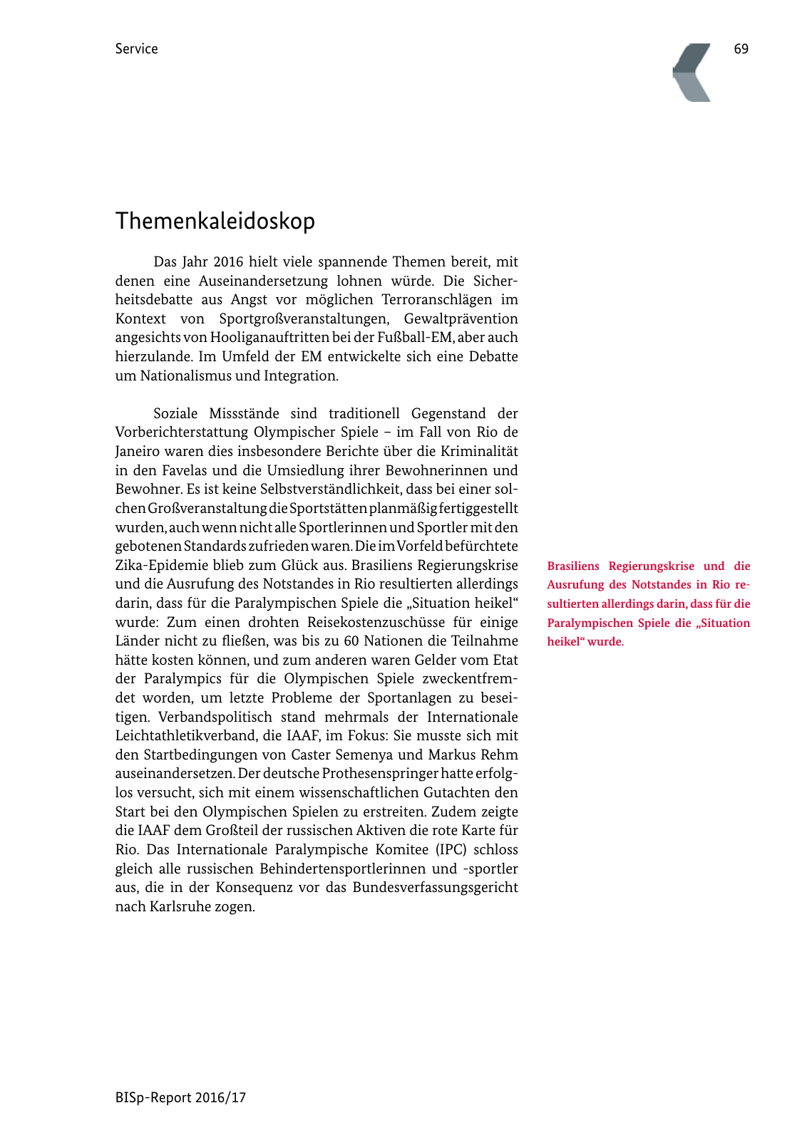 Vorschau BISp-Report 2016/17 Seite 71