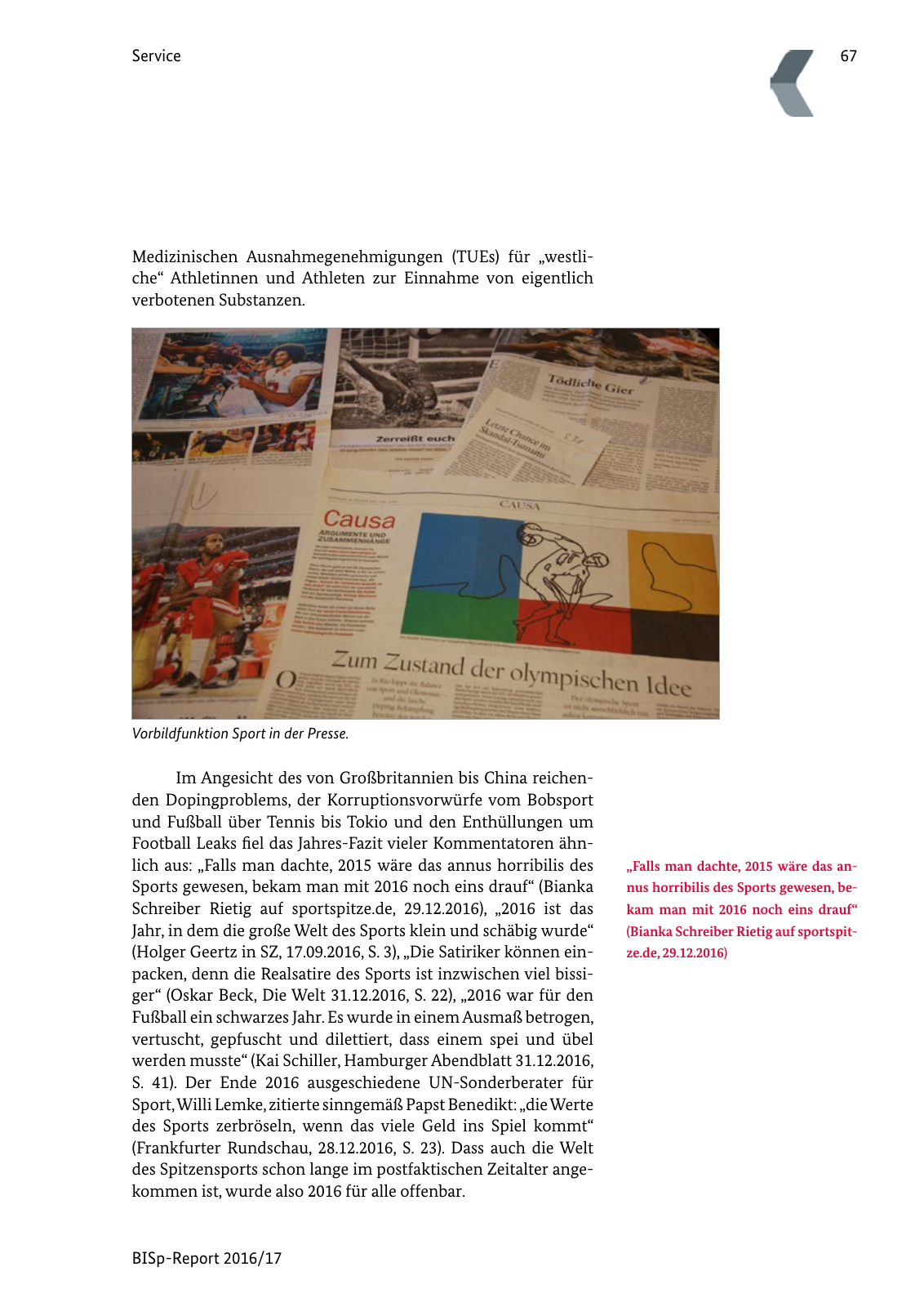Vorschau BISp-Report 2016/17 Seite 69