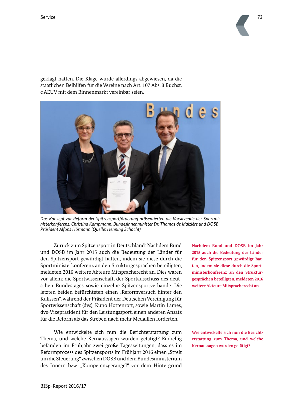 Vorschau BISp-Report 2016/17 Seite 75