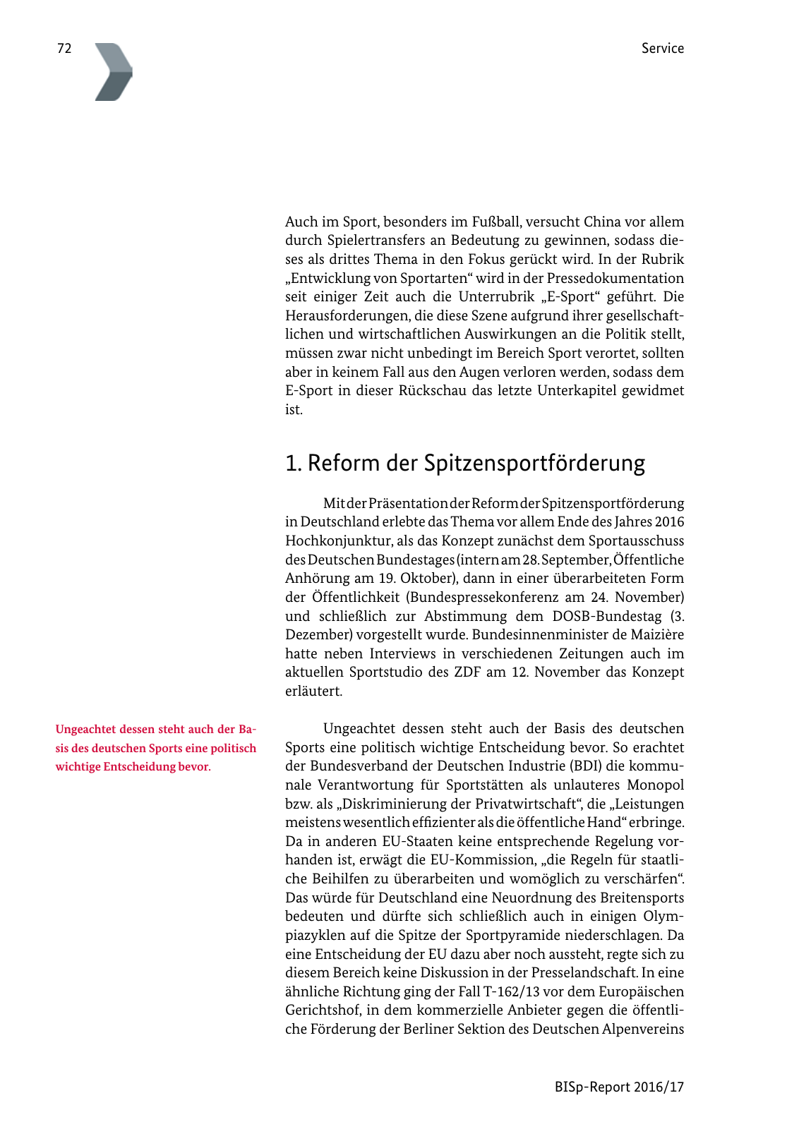 Vorschau BISp-Report 2016/17 Seite 74