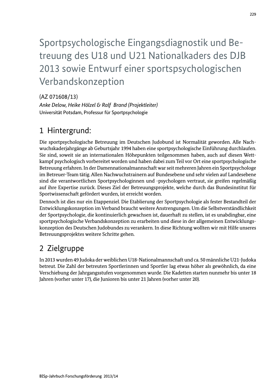 Vorschau BISp-Jahrbuch Forschungsförderung 2013/14 Seite 230