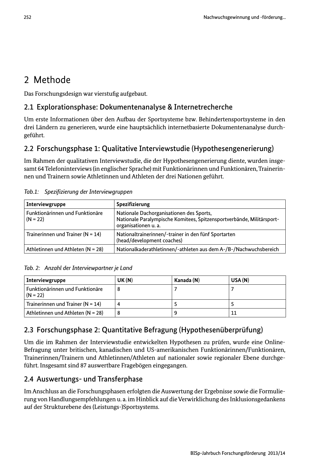 Vorschau BISp-Jahrbuch Forschungsförderung 2013/14 Seite 253