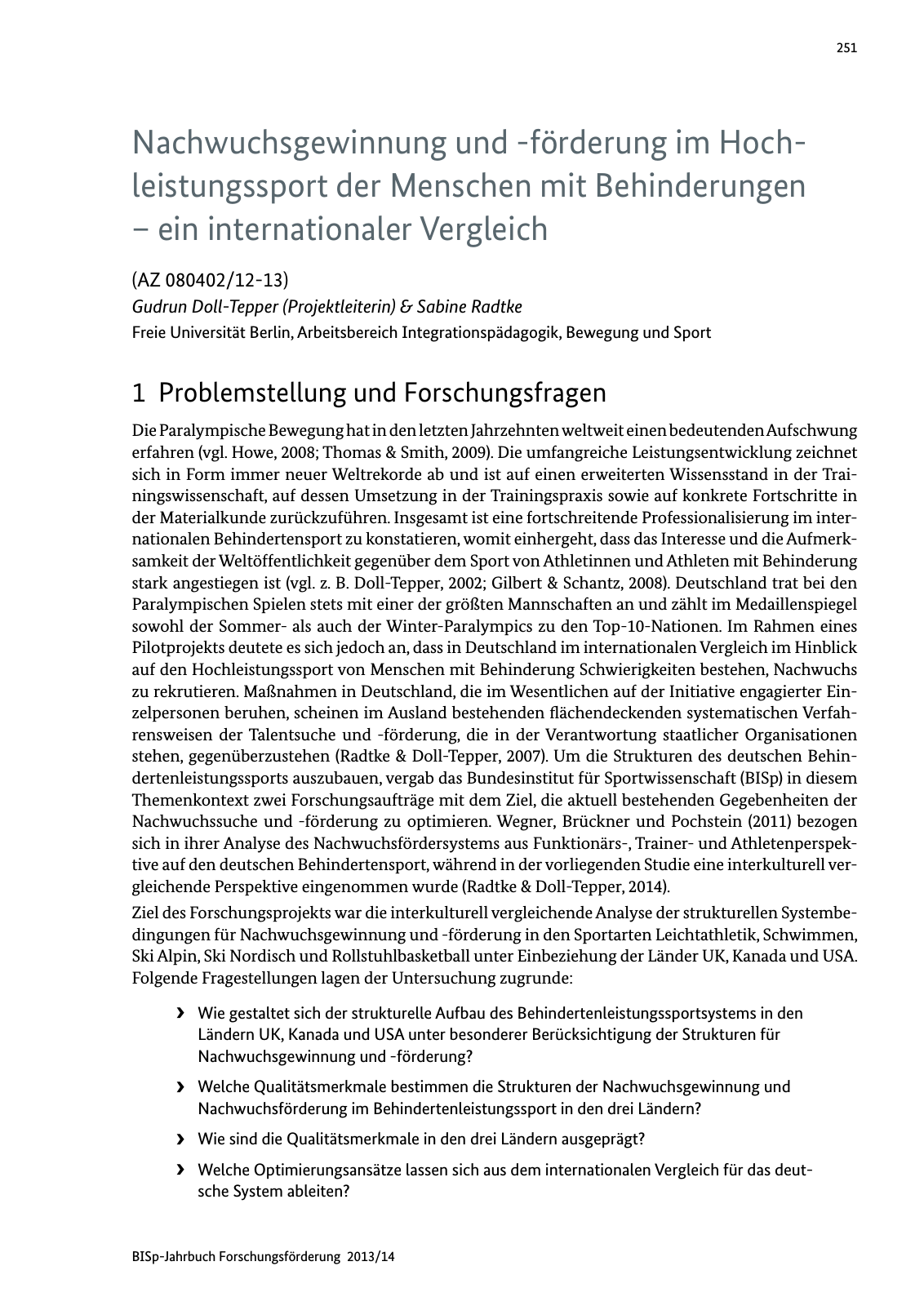 Vorschau BISp-Jahrbuch Forschungsförderung 2013/14 Seite 252