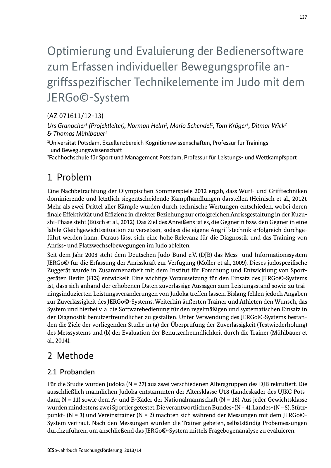 Vorschau BISp-Jahrbuch Forschungsförderung 2013/14 Seite 138