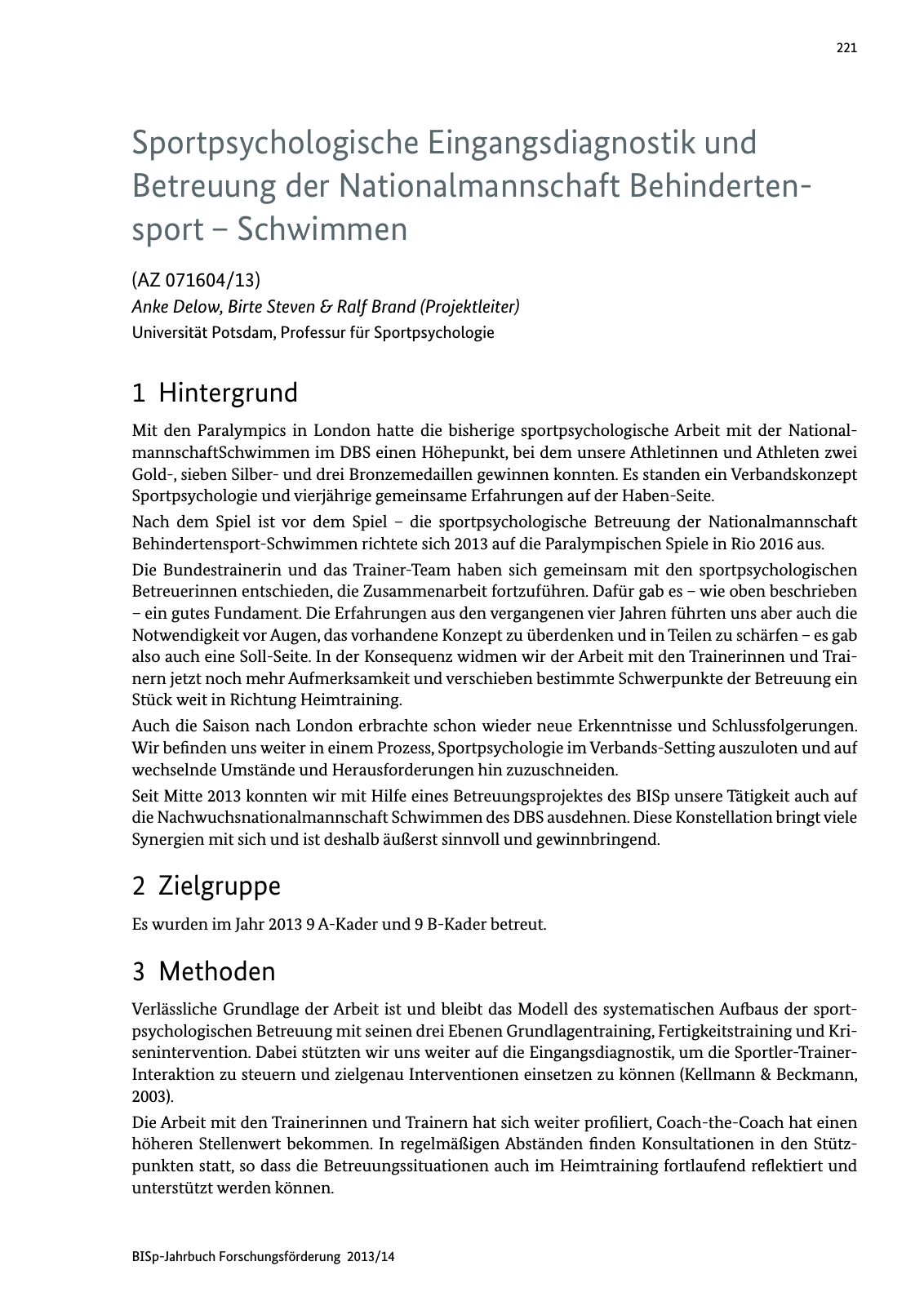 Vorschau BISp-Jahrbuch Forschungsförderung 2013/14 Seite 222