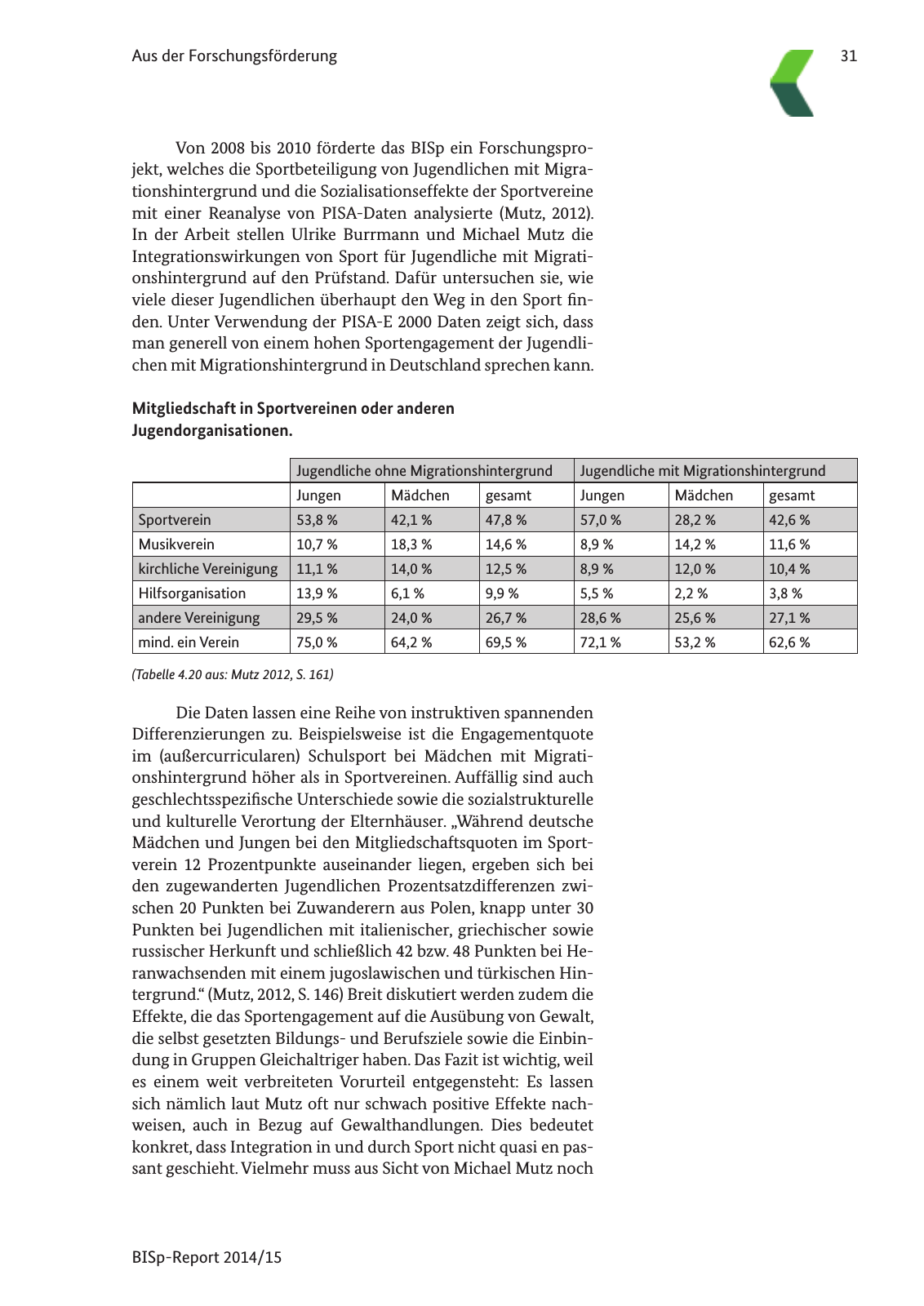 Vorschau BISp-Report 2014/15 : Bilanz und Perspektiven Seite 33