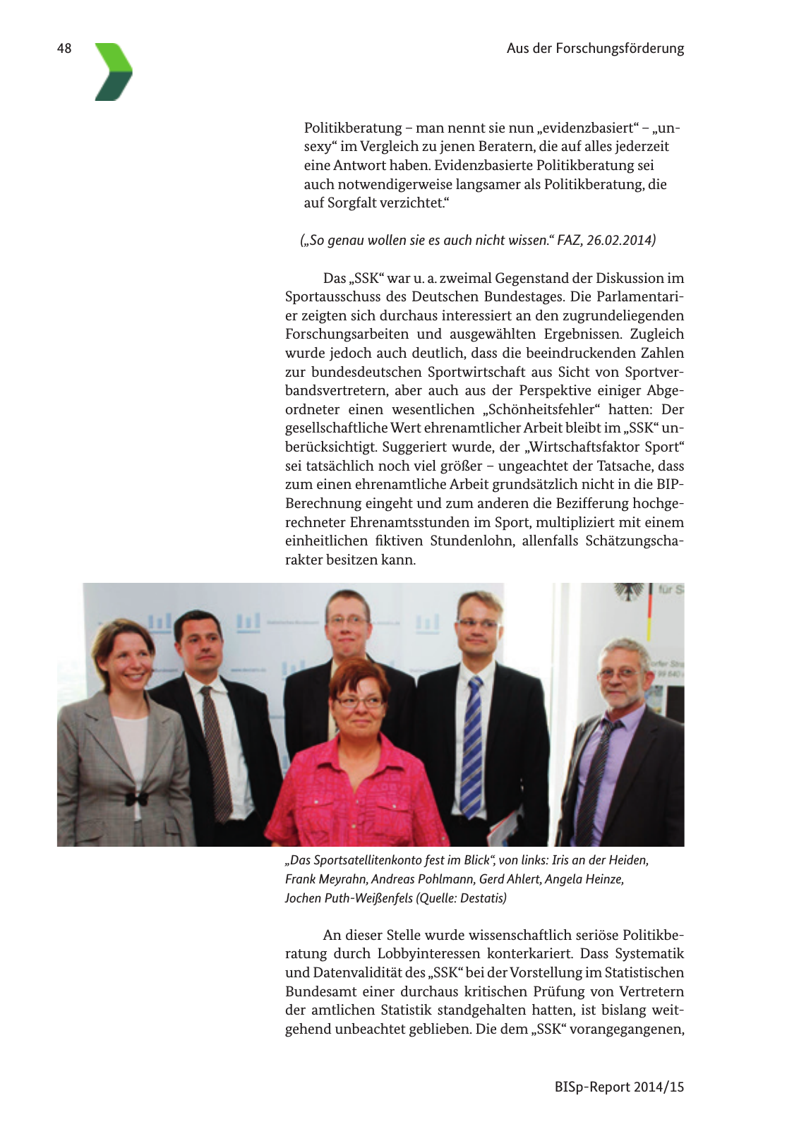 Vorschau BISp-Report 2014/15 : Bilanz und Perspektiven Seite 50