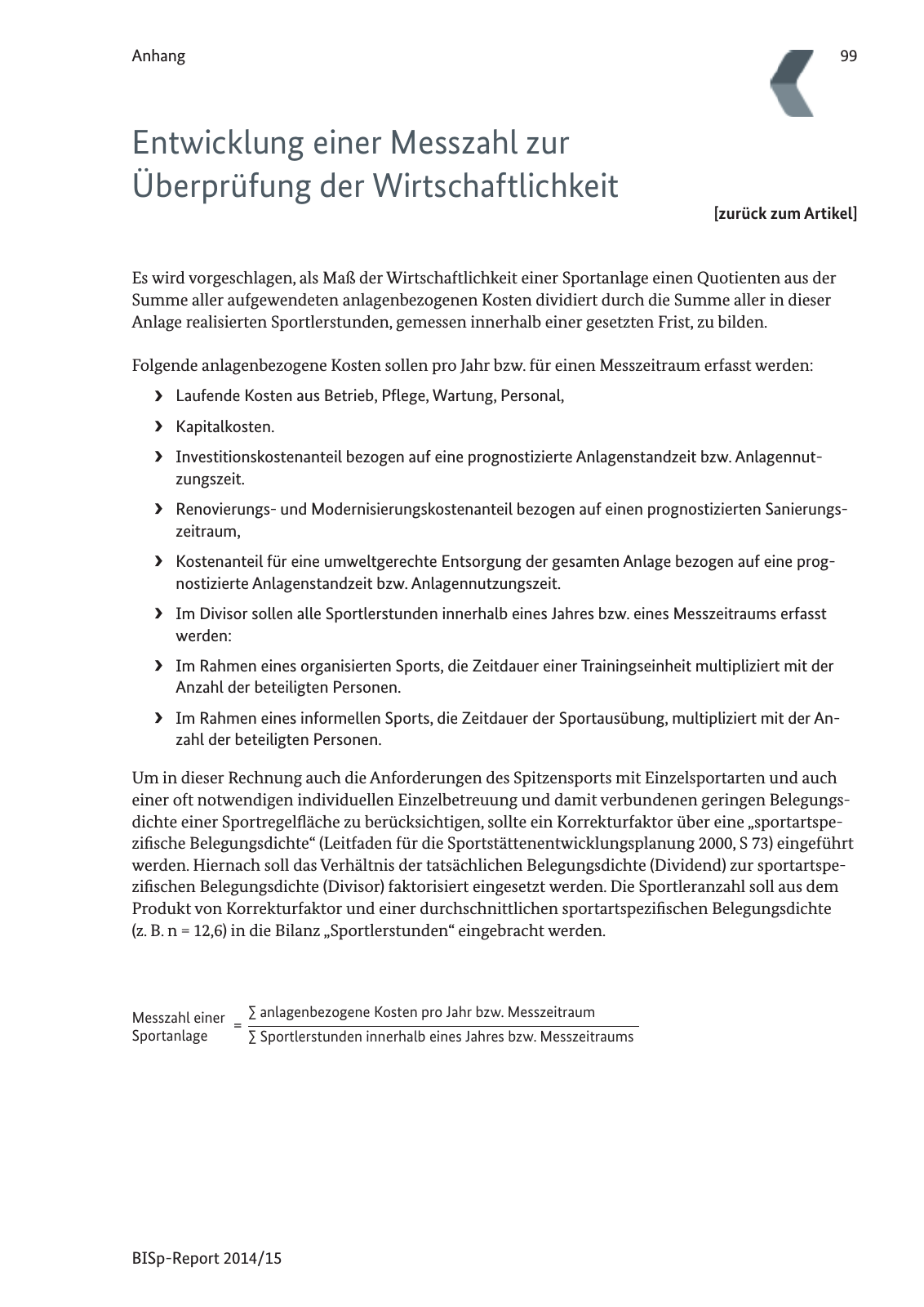 Vorschau BISp-Report 2014/15 : Bilanz und Perspektiven Seite 101
