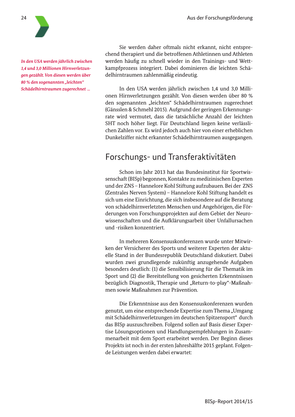Vorschau BISp-Report 2014/15 : Bilanz und Perspektiven Seite 26