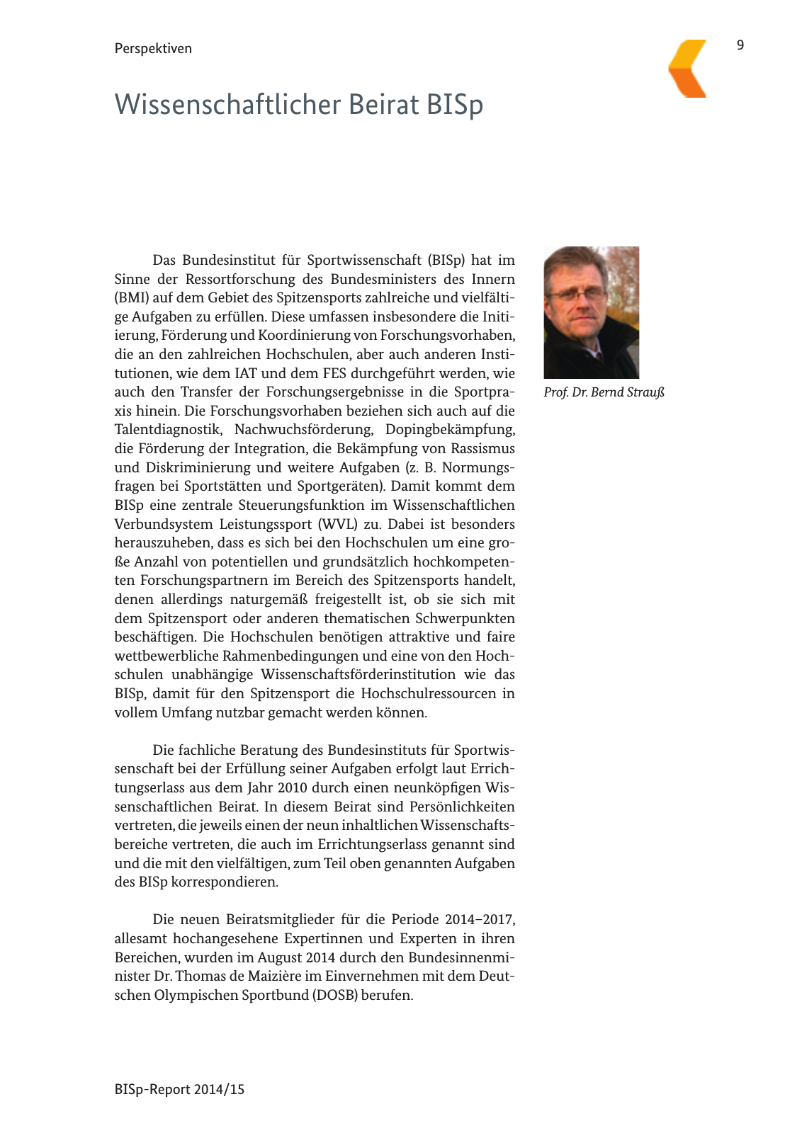 Vorschau BISp-Report 2014/15 : Bilanz und Perspektiven Seite 11