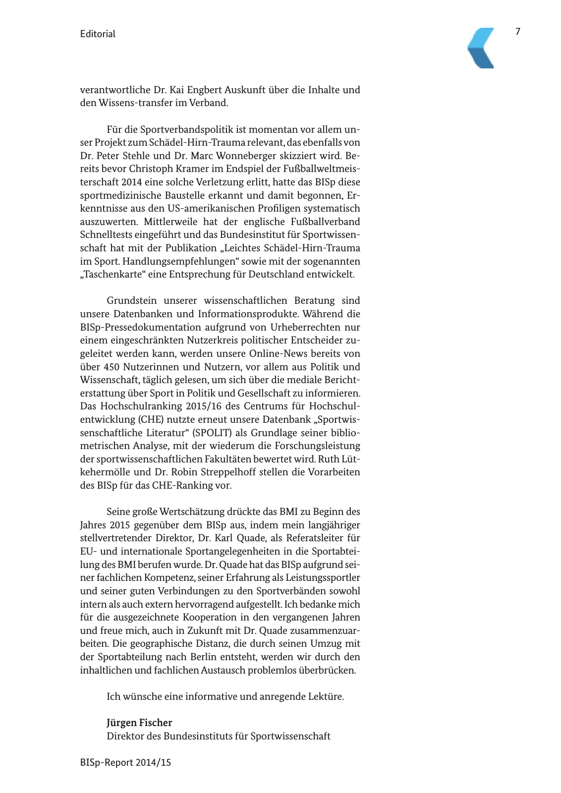 Vorschau BISp-Report 2014/15 : Bilanz und Perspektiven Seite 9