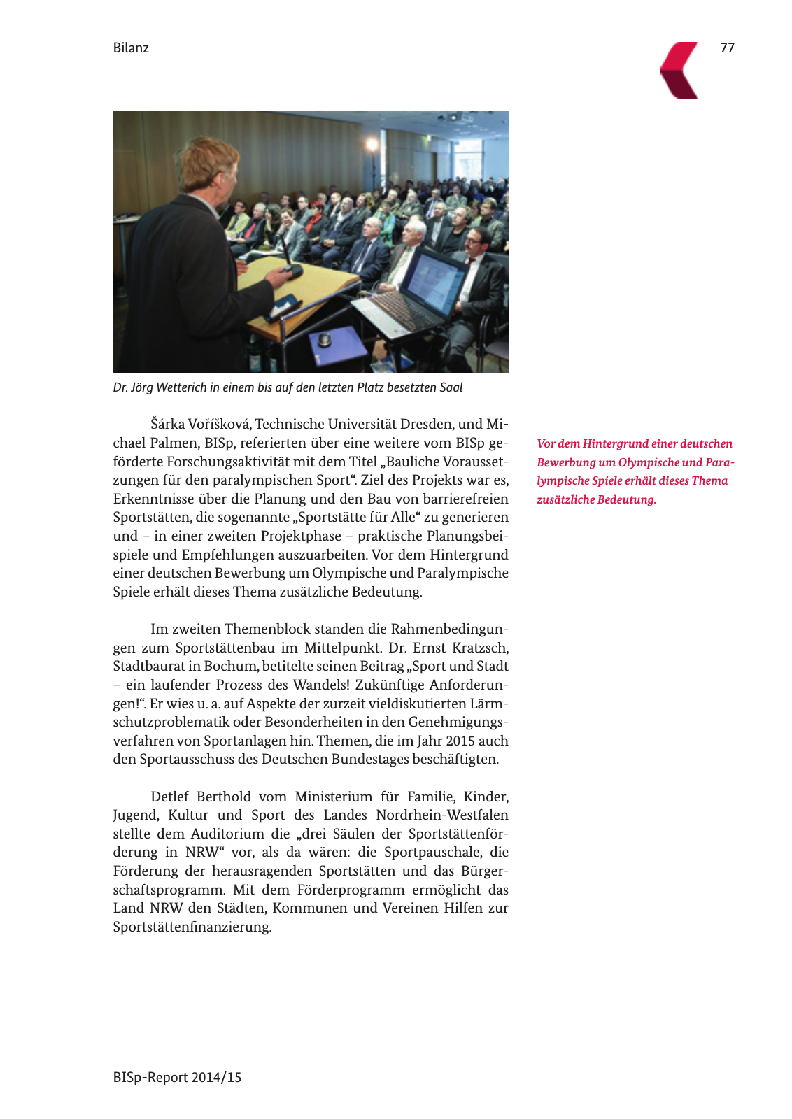 Vorschau BISp-Report 2014/15 : Bilanz und Perspektiven Seite 79
