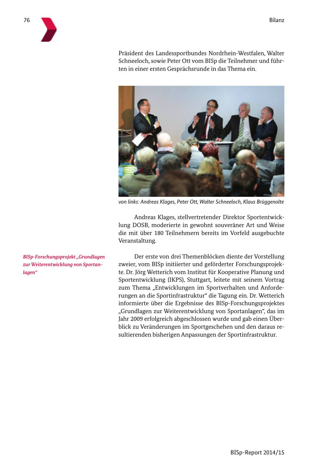 Vorschau BISp-Report 2014/15 : Bilanz und Perspektiven Seite 78