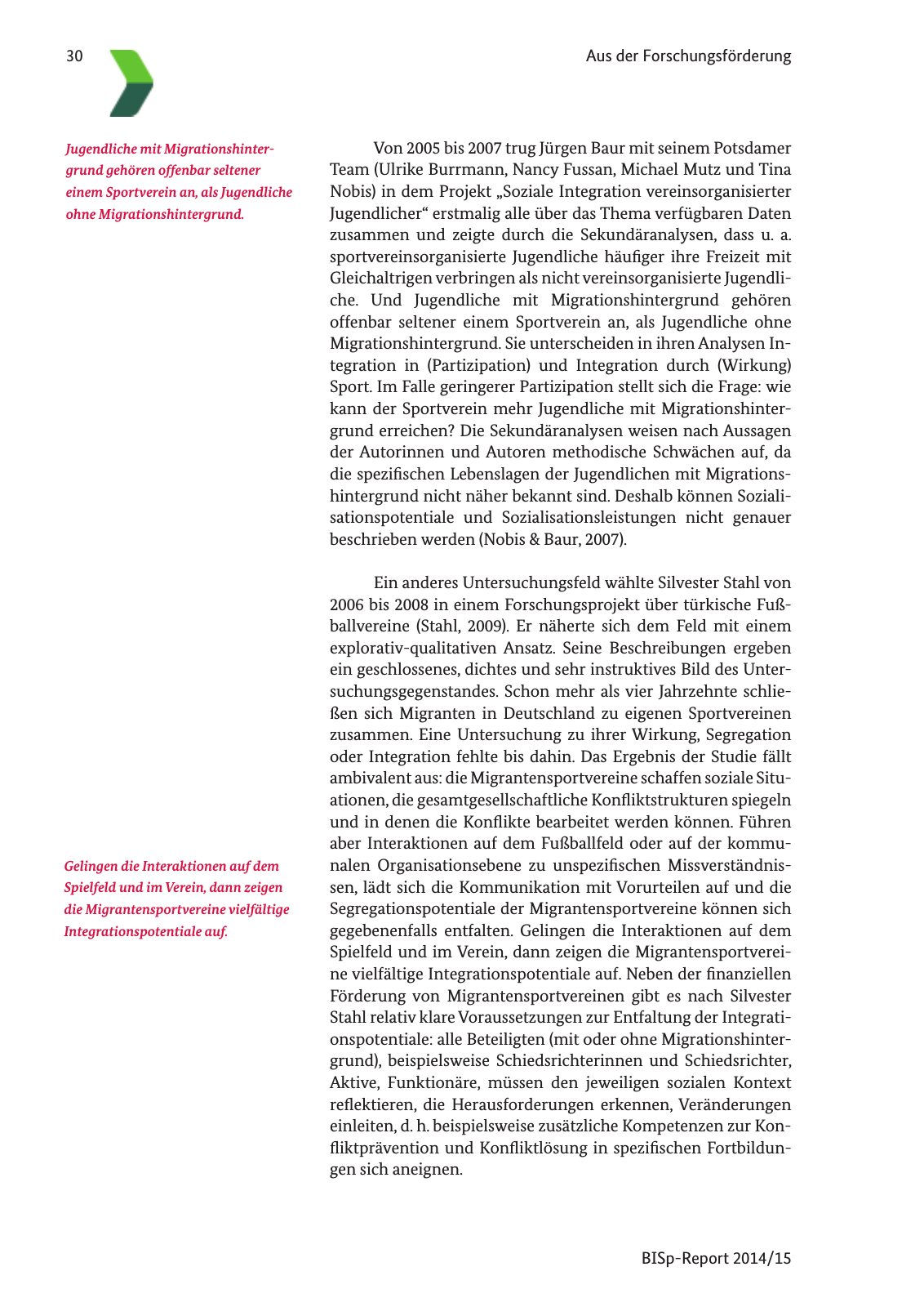 Vorschau BISp-Report 2014/15 : Bilanz und Perspektiven Seite 32