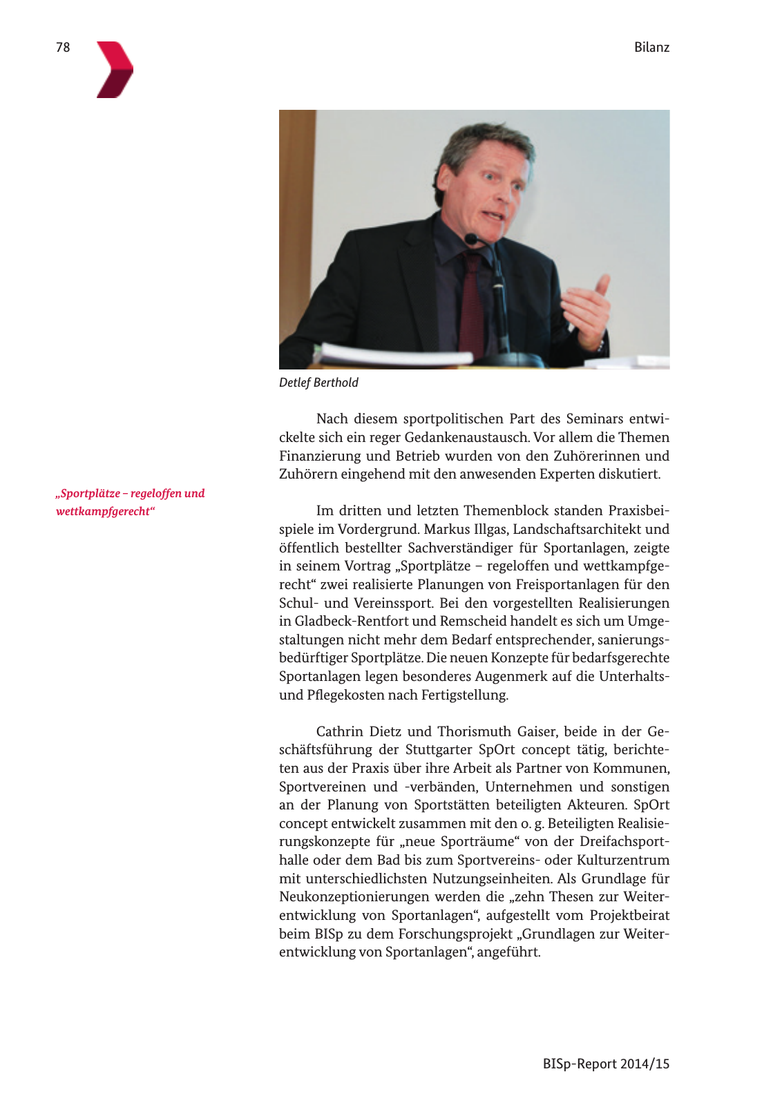 Vorschau BISp-Report 2014/15 : Bilanz und Perspektiven Seite 80