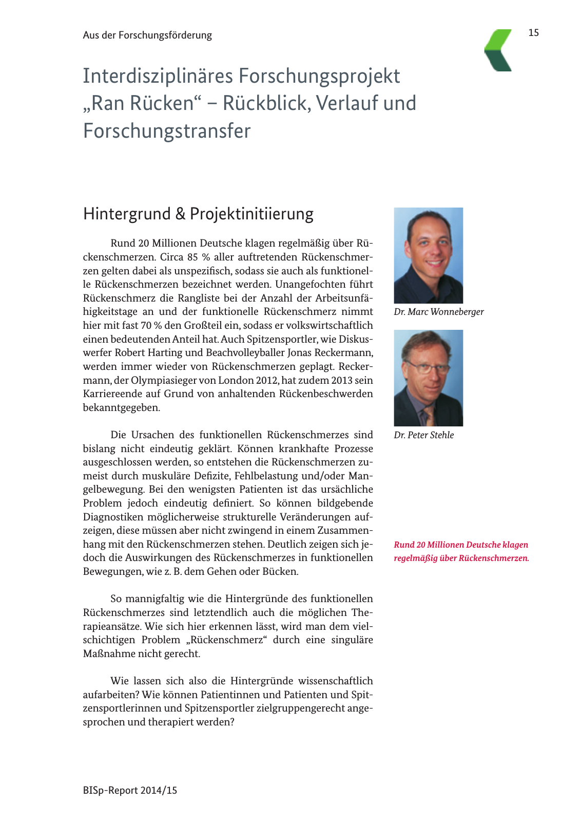 Vorschau BISp-Report 2014/15 : Bilanz und Perspektiven Seite 17
