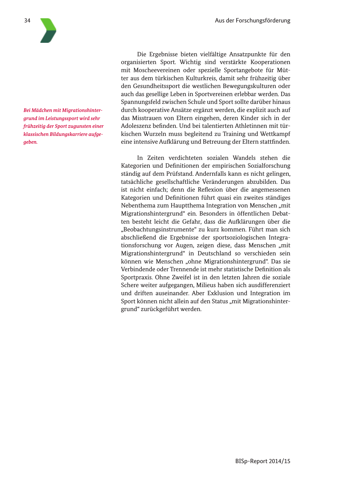 Vorschau BISp-Report 2014/15 : Bilanz und Perspektiven Seite 36