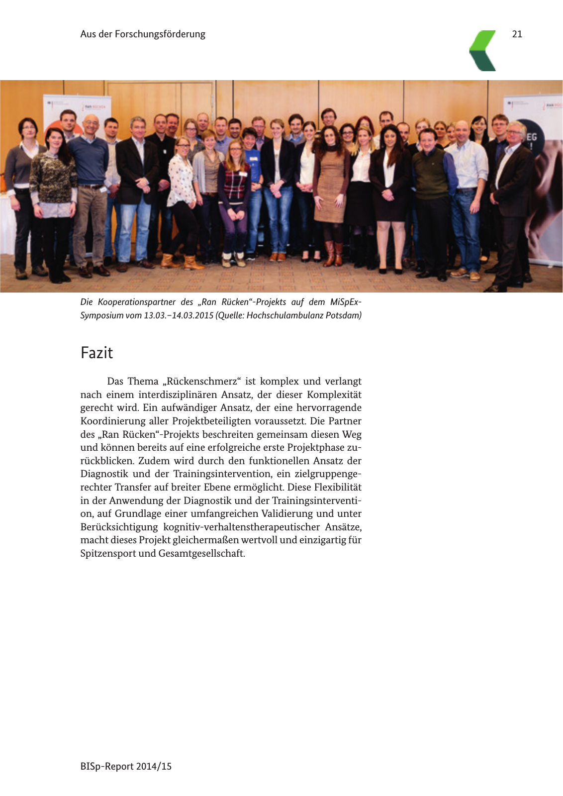 Vorschau BISp-Report 2014/15 : Bilanz und Perspektiven Seite 23