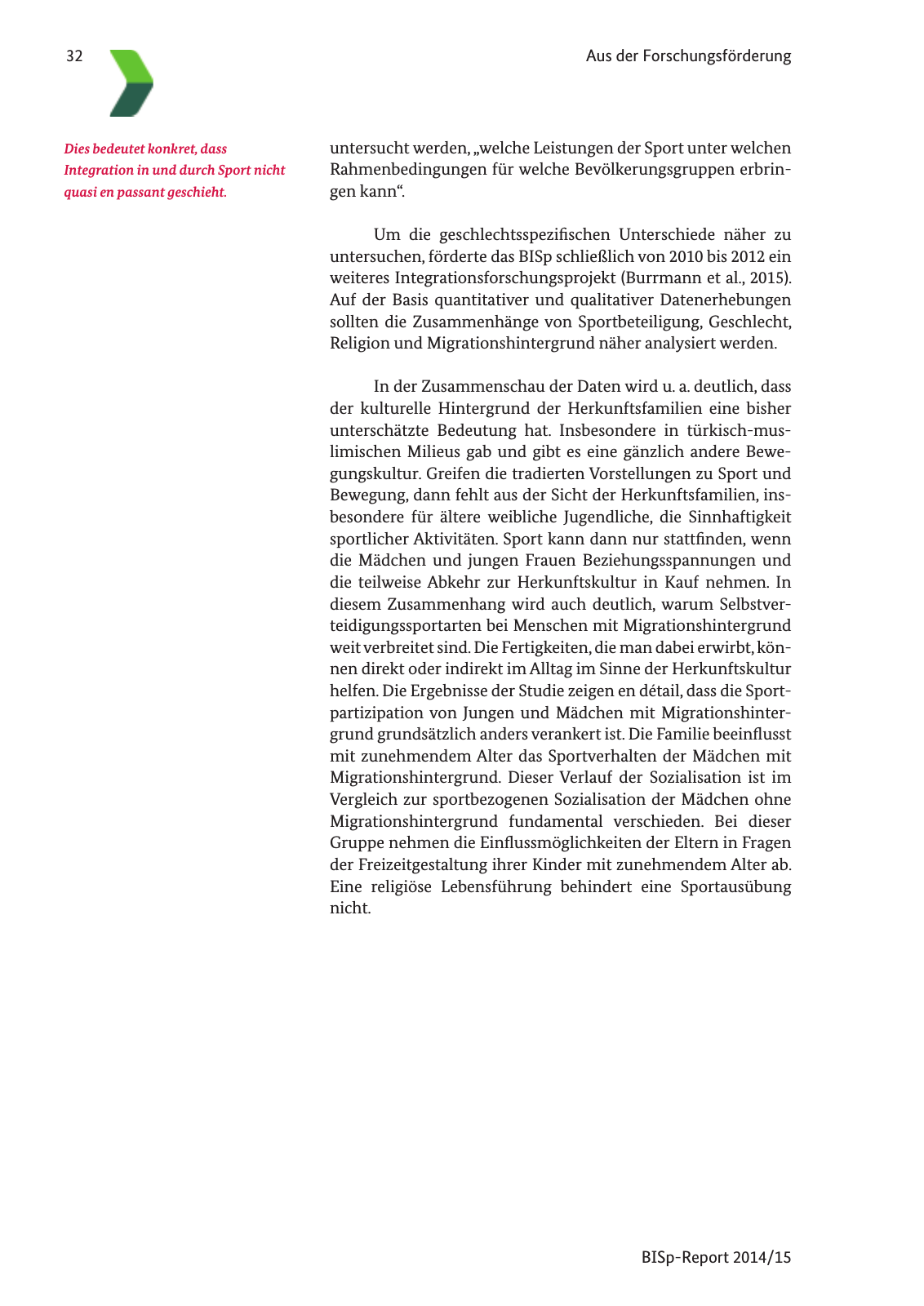 Vorschau BISp-Report 2014/15 : Bilanz und Perspektiven Seite 34