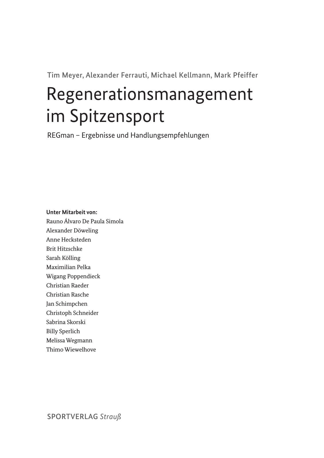 Vorschau Handreichung Regmann / Regenerationsmanagement im Spitzensport Seite 2