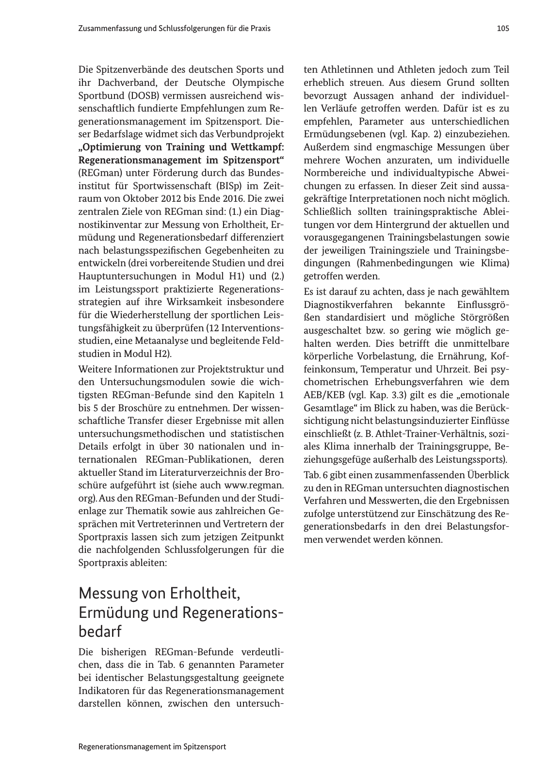 Vorschau Handreichung Regmann / Regenerationsmanagement im Spitzensport Seite 106