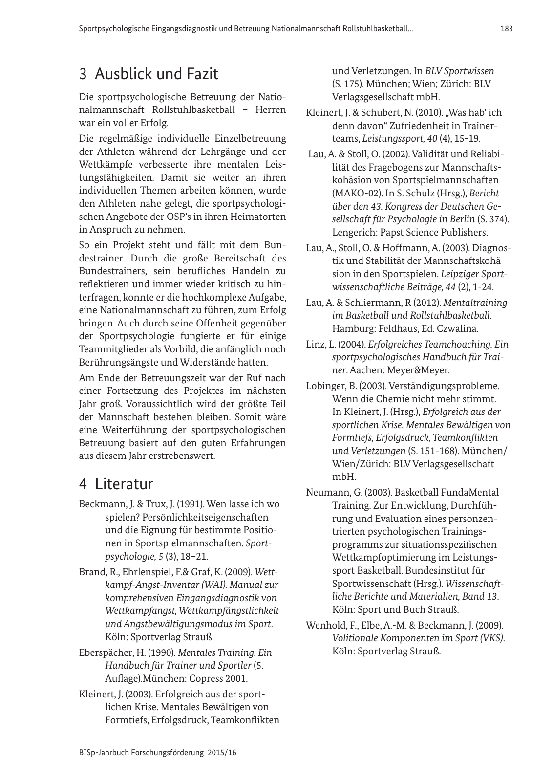 Vorschau BISp-Jahrbuch Forschungsförderung 2015/16 Seite 185