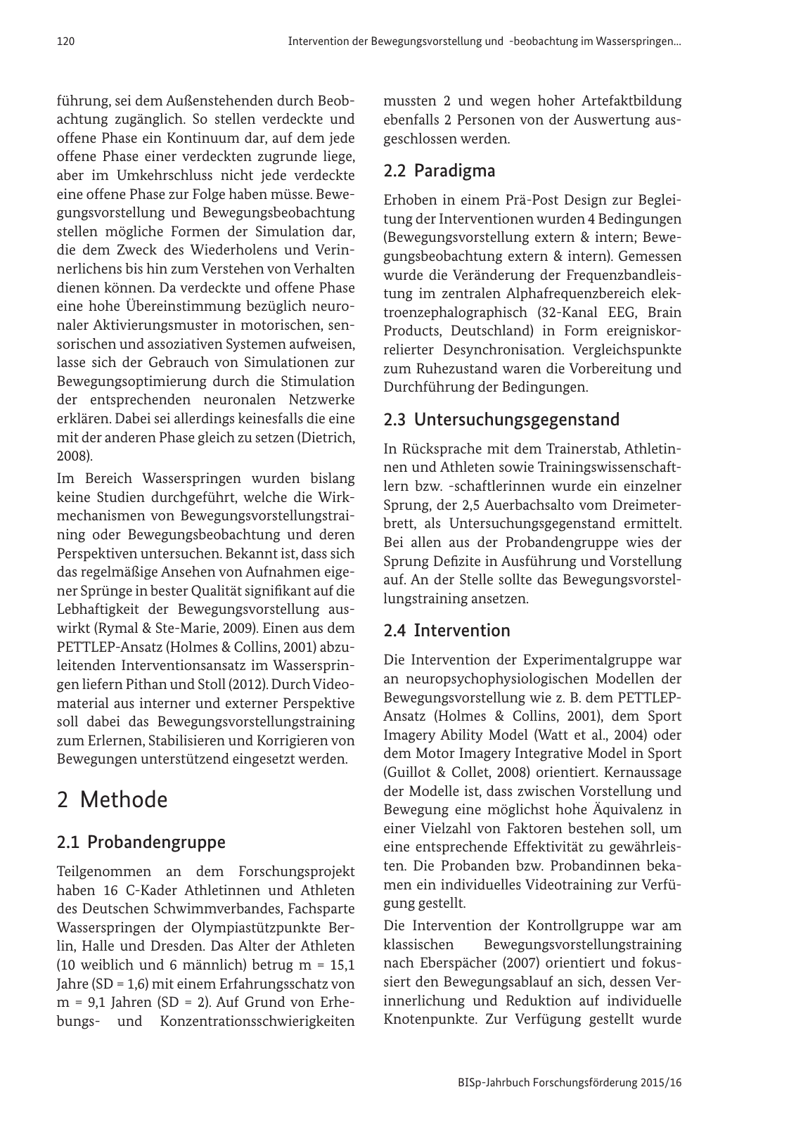 Vorschau BISp-Jahrbuch Forschungsförderung 2015/16 Seite 122