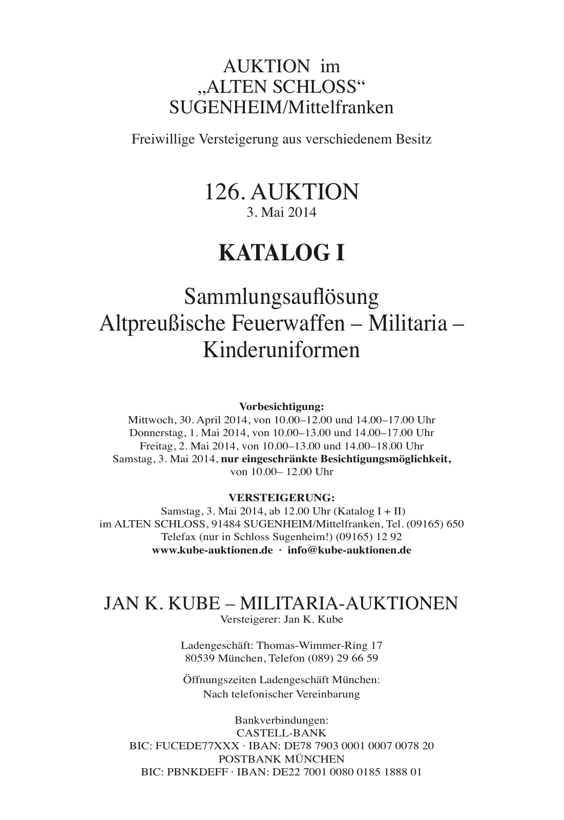 Vorschau Kube 126 Auktion - Katalog 1 Seite 2