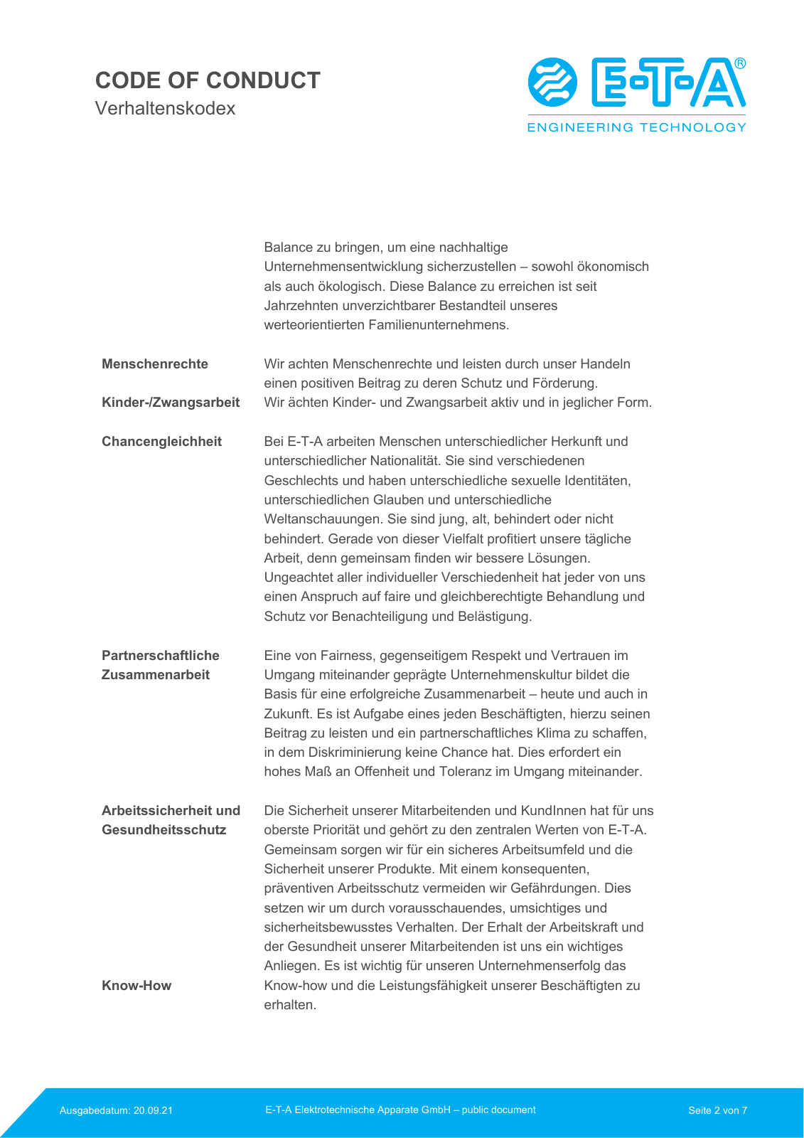 Vorschau Code of Conduct Seite 2