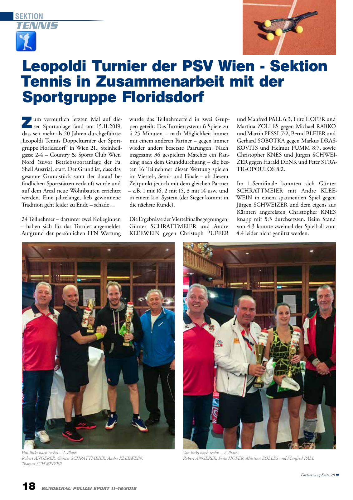Vorschau Rundschau Polizei Sport 11-12/2019 Seite 18