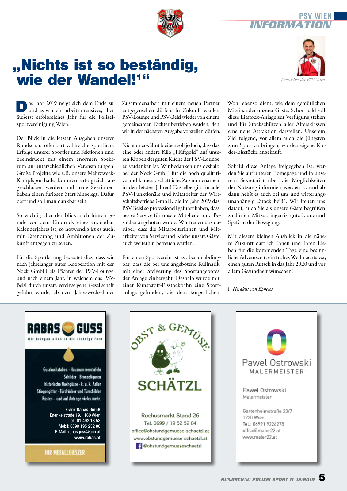 Vorschau Rundschau Polizei Sport 11-12/2019 Seite 5