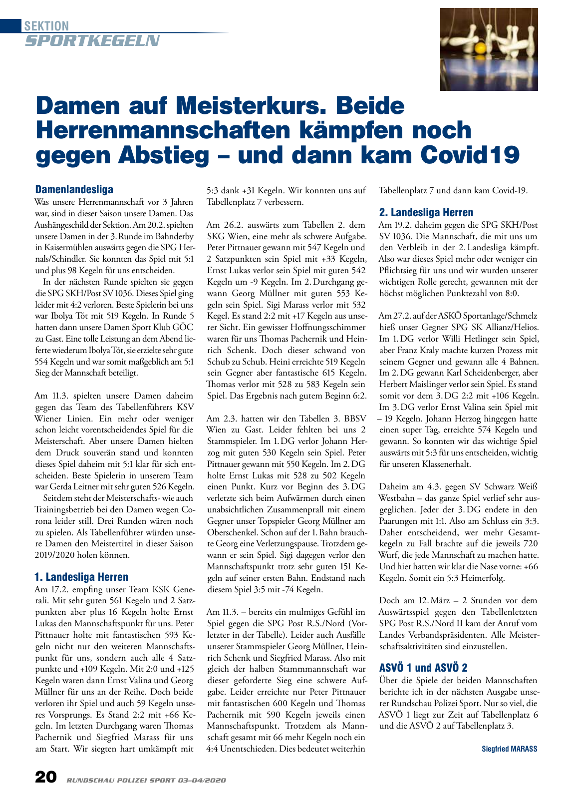 Vorschau Rundschau Polizei Sport 03-04/2020 Seite 20