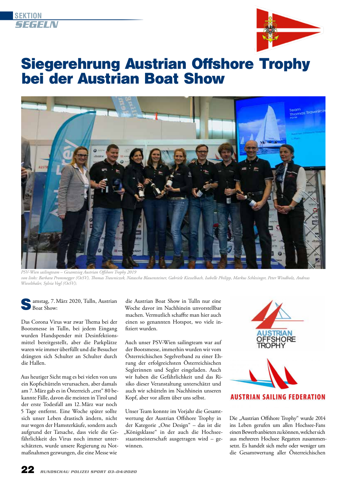 Vorschau Rundschau Polizei Sport 03-04/2020 Seite 22