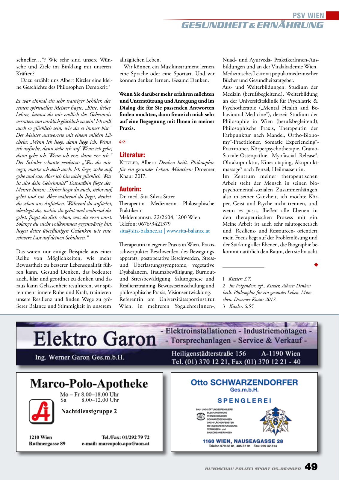 Vorschau Rundschau Polizei Sport 05-06/2020 Seite 49