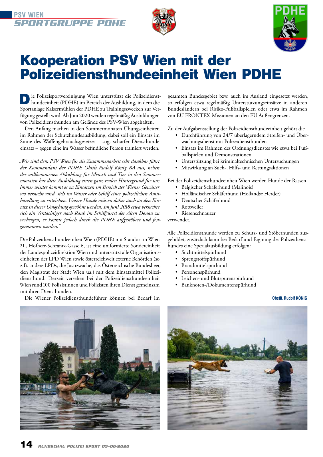 Vorschau Rundschau Polizei Sport 05-06/2020 Seite 14