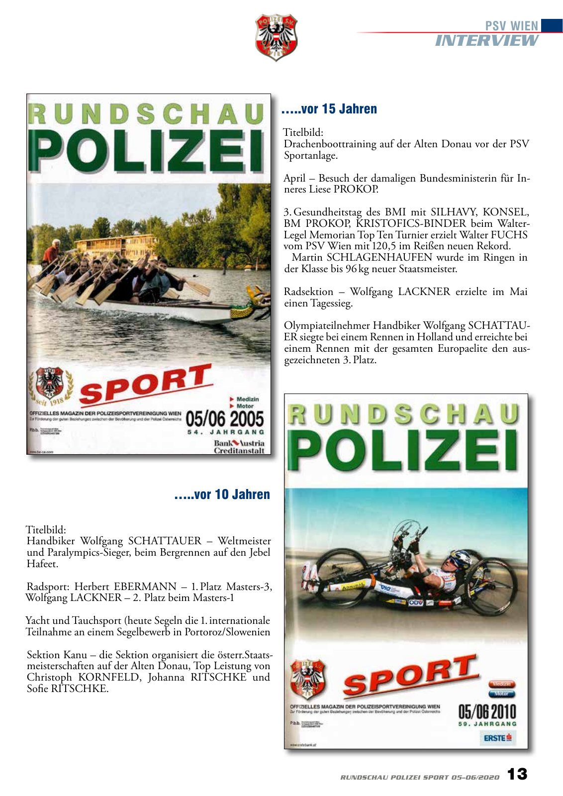 Vorschau Rundschau Polizei Sport 05-06/2020 Seite 13