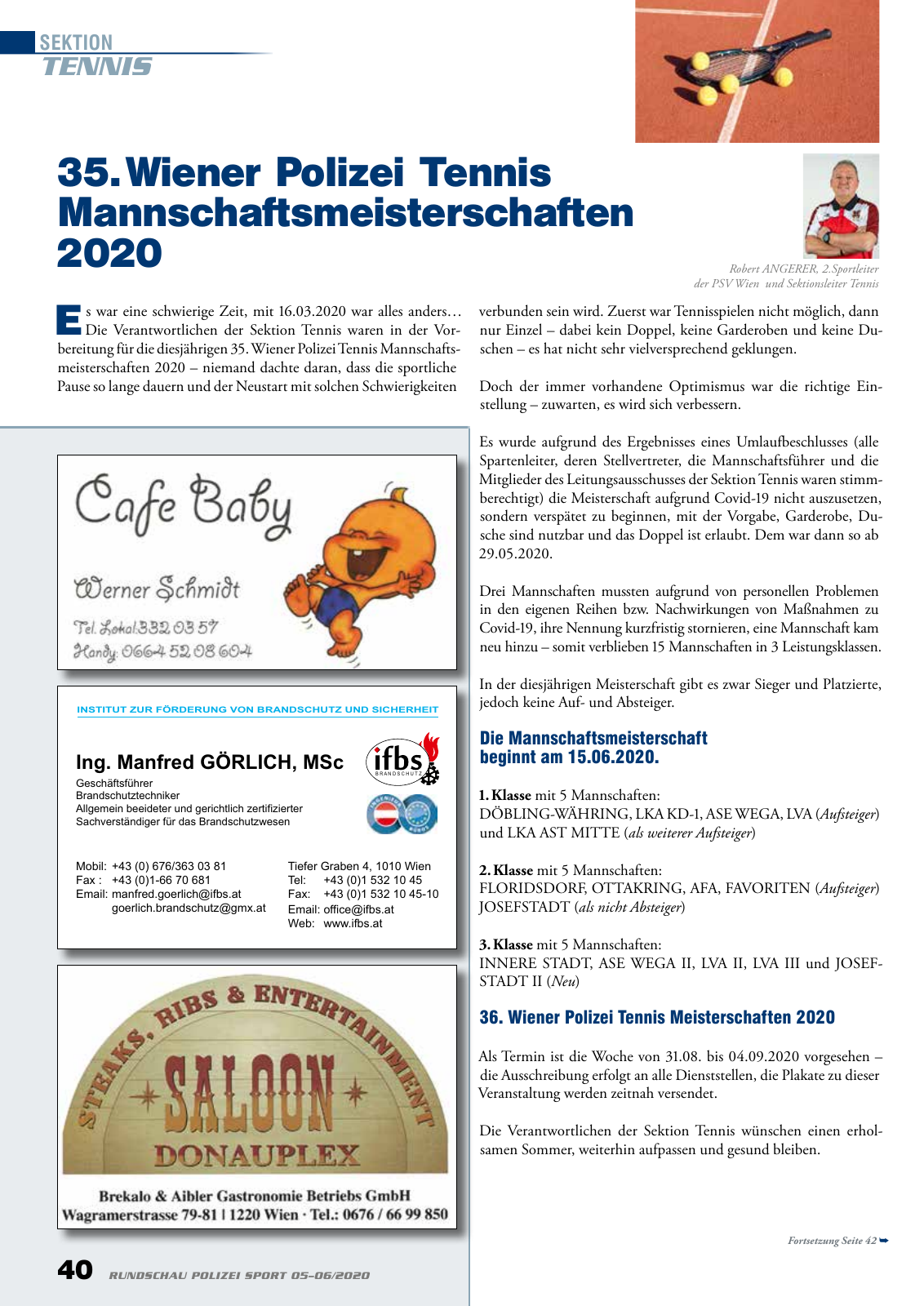 Vorschau Rundschau Polizei Sport 05-06/2020 Seite 40