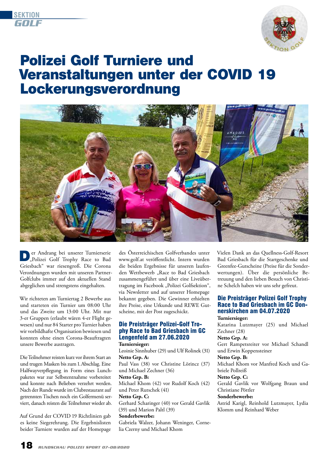 Vorschau Rundschau Polizei Sport 07-08/2020 Seite 18