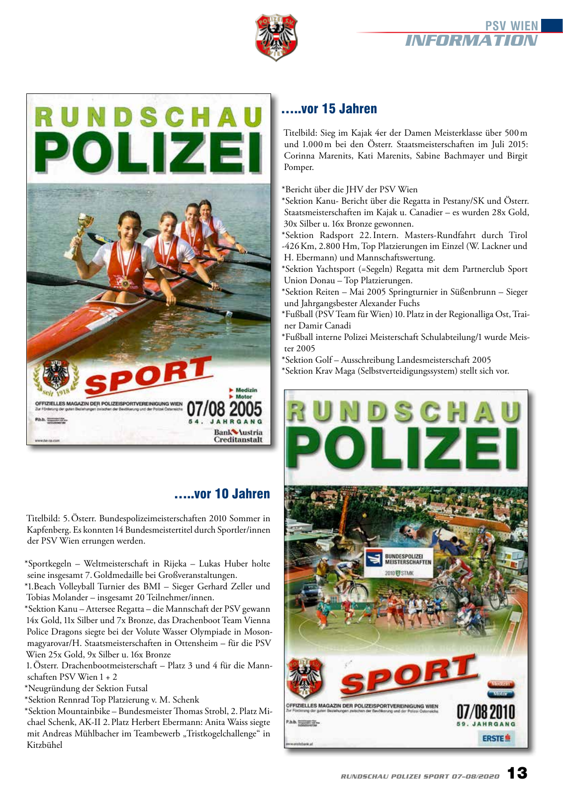 Vorschau Rundschau Polizei Sport 07-08/2020 Seite 13